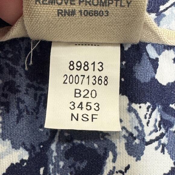 Duluth Trading Co Shirt Womens Small Blue White Floral Button Front Long Sleeve - Picture 9 of 12